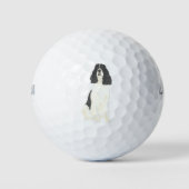 Zwart-wit Engels Springer Spaniel Golfballen (Voorkant)