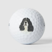 Zwart-wit Engels Springer Spaniel Golfballen (Voorkant)