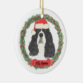 Zwart-wit Engels Springer Spaniel Keramisch Ornament (Rechts)