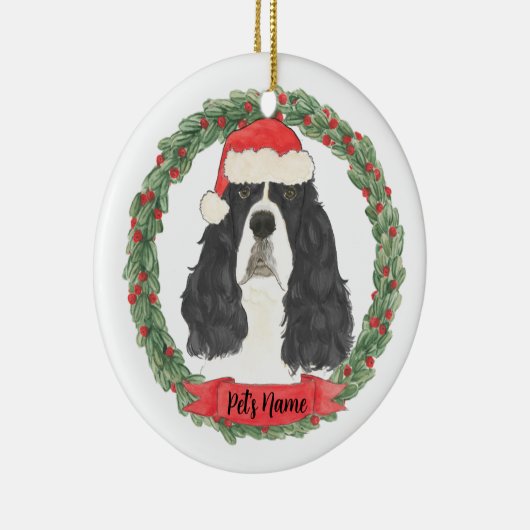 Zwart-wit Engels Springer Spaniel Keramisch Ornament (Rechts)