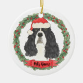 Zwart-wit Engels Springer Spaniel Keramisch Ornament (Voorkant)