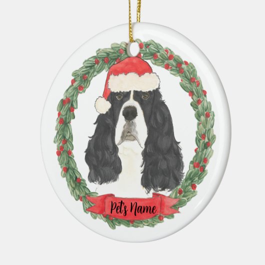 Zwart-wit Engels Springer Spaniel Keramisch Ornament (Links)