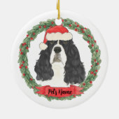 Zwart-wit Engels Springer Spaniel Keramisch Ornament (Achterkant)