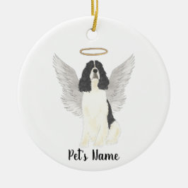 Zwart & Wit Engels Springer Spaniel Medeleven Keramisch Ornament