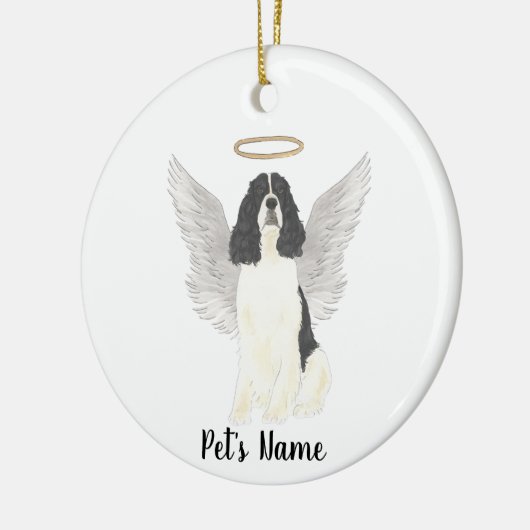 Zwart & Wit Engels Springer Spaniel Sympathie Keramisch Ornament (Links)