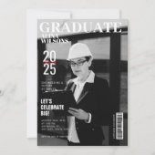 Zwart-wit engineer magazine foto afstuderen kaart (Voorkant)