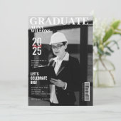 Zwart-wit engineer magazine foto afstuderen kaart (Staand voorkant)
