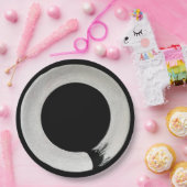 Zwart-wit Enso Symbool Dinner Borden Papieren Bordje (Feest)