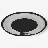 Zwart-wit Enso Symbool Dinner Borden Papieren Bordje (Gekanteld)