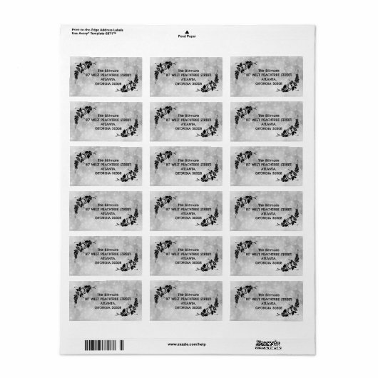 Zwart-wit Etiket (Full Sheet)