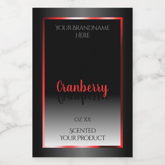 Zwart-wit etiket Decoratief Rood Lijst (Enkel label)
