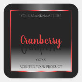 Zwart-wit etiket Decoratief Rood Lijst (Voorkant)