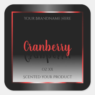 Zwart-wit etiket Decoratief Rood Lijst