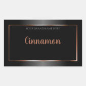 Zwart wit etiket met product Shimmery Roos Gold Li (Voorkant)