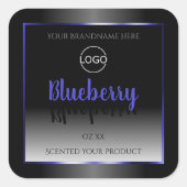 Zwart wit etiket Shimmery Blue Lijst Logo (Voorkant)