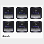 Zwart wit etiket Shimmery Blue Lijst Logo (Vel)