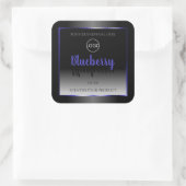 Zwart wit etiket Shimmery Blue Lijst Logo (Tas)