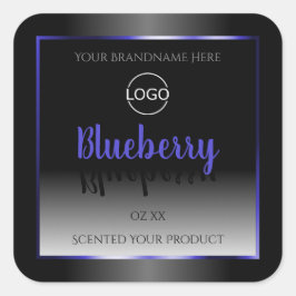 Zwart wit etiket Shimmery Blue Lijst Logo