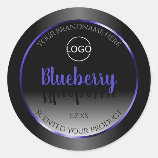 Zwart wit etiket Shimmery Blue Lijst Logo (Voorkant)