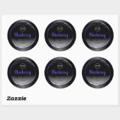 Zwart wit etiket Shimmery Blue Lijst Logo (Vel)