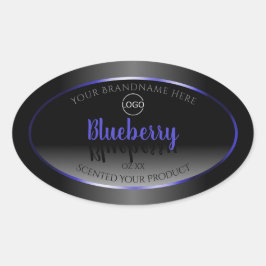 Zwart wit etiket Shimmery Blue Lijst Logo