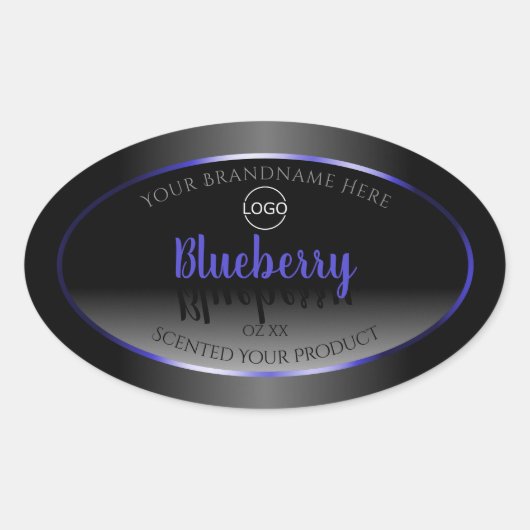 Zwart wit etiket Shimmery Blue Lijst Logo (Voorkant)