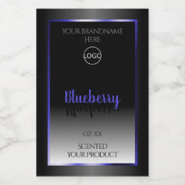 Zwart wit etiket Shimmery Blue Lijst Logo