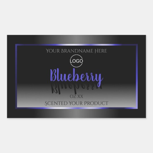 Zwart wit etiket Shimmery Blue Lijst Logo (Voorkant)