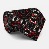 Zwart wit etnisch  geometrisch patroon stropdas (Opgerold)