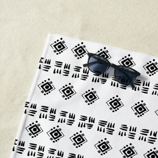 Zwart Wit Etnische Merken Strandlaken (In situ)