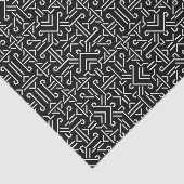 Zwart-wit Etnische Sharp Geometric Tissuepapier (Detail)
