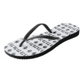 Zwart Wit Etnische Tekens Teenslippers (Schuin)