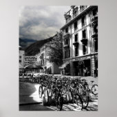 Zwart-wit Europees dorp Poster (Voorkant)