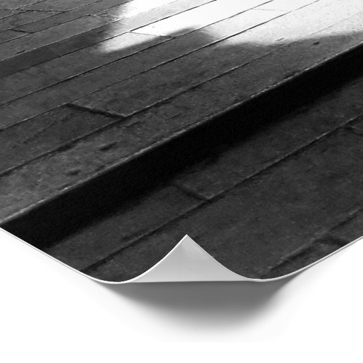 Zwart-wit Europees dorp Poster (Hoek)