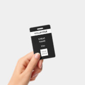 Zwart-wit evenement Vrijwilliger Logo Badge (Handheld)