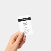 Zwart-wit Event Vrijwilligerslogo-badge Badge (Handheld)