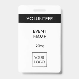 Zwart-wit Event Vrijwilligerslogo-badge Badge