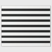 Zwart Wit Extra Brede Horizontale Streep Cadeaupapier (Vlak)