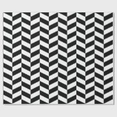 Zwart-wit Extra Groot Herringbone Cadeaupapier (Vlak)