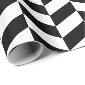 Zwart-wit Extra Groot Herringbone Cadeaupapier (Rol Hoek)
