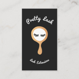 Zwart Wit EyeLash Extensions Gold Mirror Visitekaartje