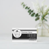 Zwart wit fade cupcake aangepaste visitekaartjes (Staand voorkant)