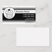Zwart wit fade cupcake aangepaste visitekaartjes (Voorkant / Achterkant)