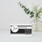 Zwart wit fade kleding hanger visitekaartjes (Staand voorkant)