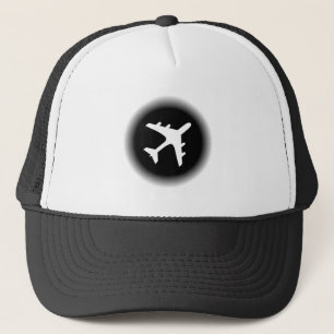 Zwart wit-fadervliegtuigontwerp trucker pet