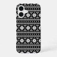 Zwart-wit Fair Isle kerst-truiprint