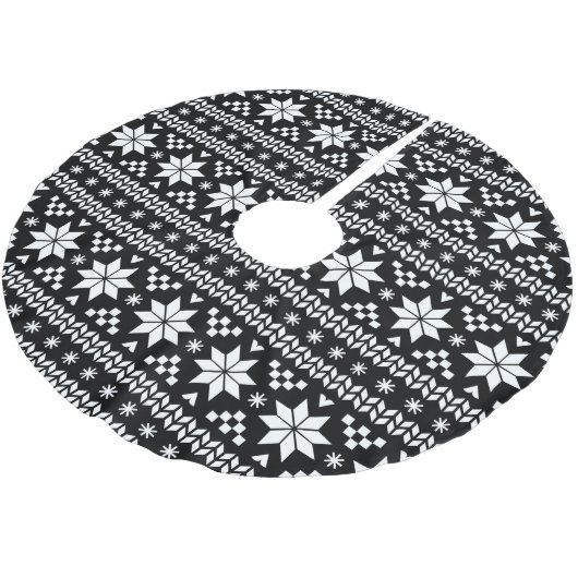 Zwart-wit Fair Isle Patroon Kerstboom Rok (Gekanteld)