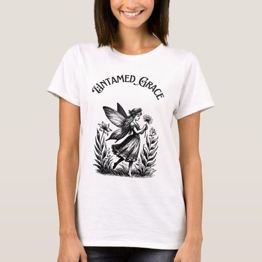 Zwart & Wit Fairy Garden T-shirt- T-shirt (Voorkant)