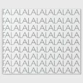 Zwart-wit FALALALA kerstvakantie Cadeaupapier (Vlak)