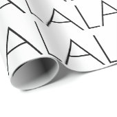 Zwart-wit FALALALA kerstvakantie Cadeaupapier (Rol Hoek)